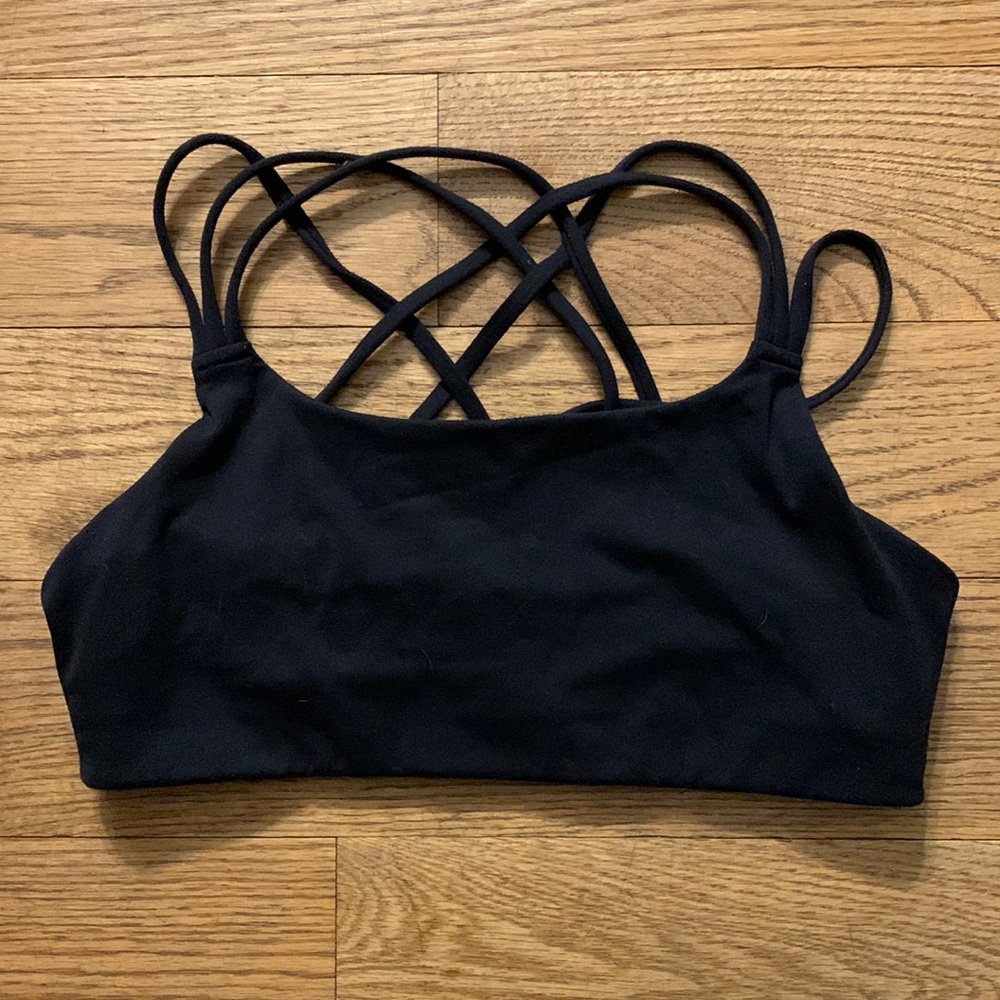 Athleta Strappy Cami Sports Bra Black S